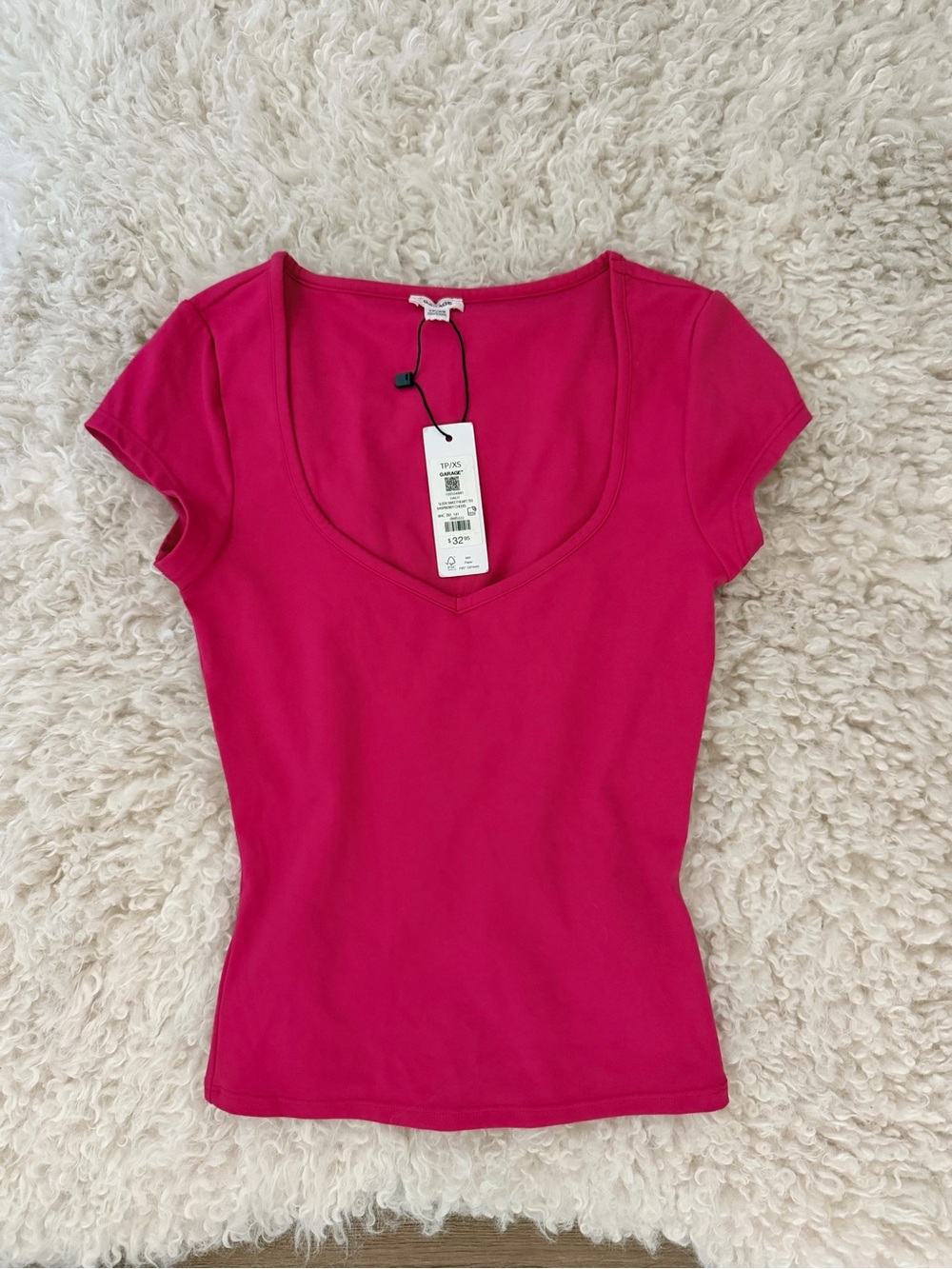 Garage Raspberry Cheeks sleek sweatheart tee